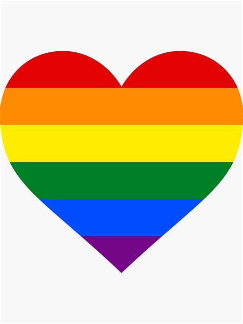 Gay Pride Flag Heart Shape Sticker By Seren0 Redbubble