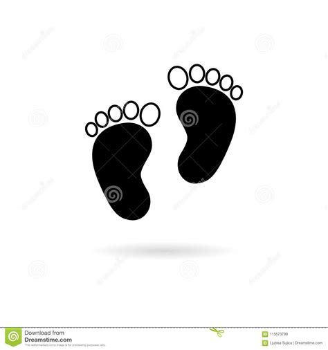 Two Baby Footprint Icon Stock Vector Illustration Of Foot