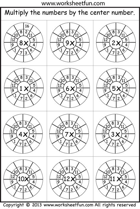Multiplication Wheel Random Order Wp