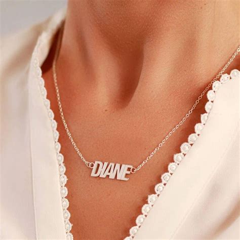 personalised name necklace in sterling silver customnamenecklace