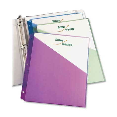 Avery Binder Pockets Assorted Colors 85 X 11 Acid Free Durable