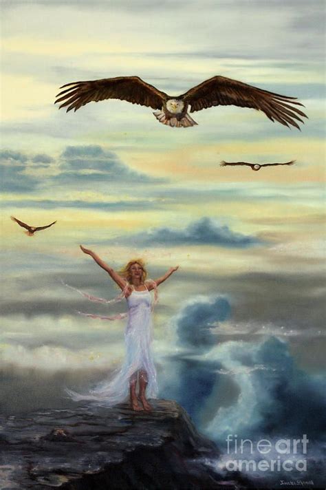 On Eagles Wings Painting By Jeanette Sthamann Prophetic Painting