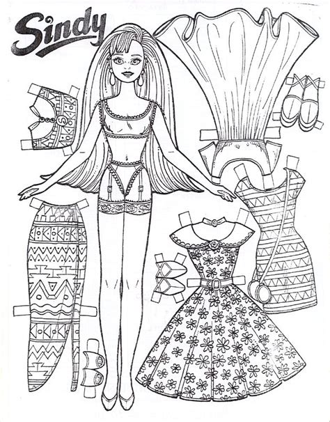 paper dolls coloring pages coloring home