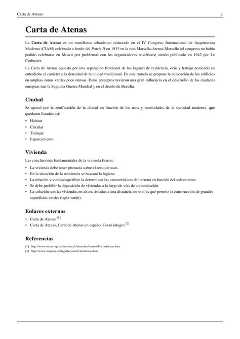 Carta De Atenas Pdf Urbanización Diseño