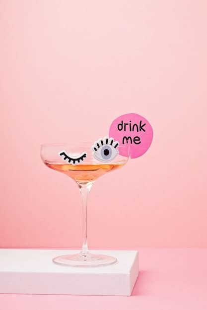 Premium Photo Funny Cute Cocktail Glass With Eyes