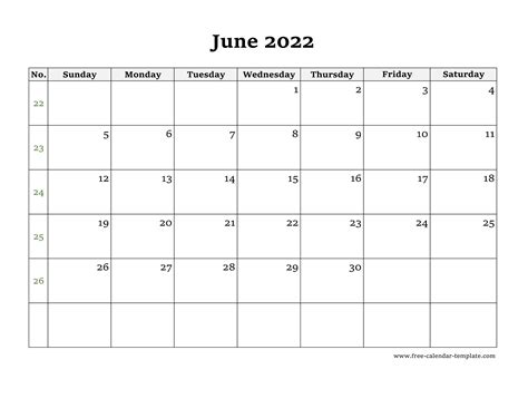 6 Month Calendar Layout June 2022 Example Calendar Printable