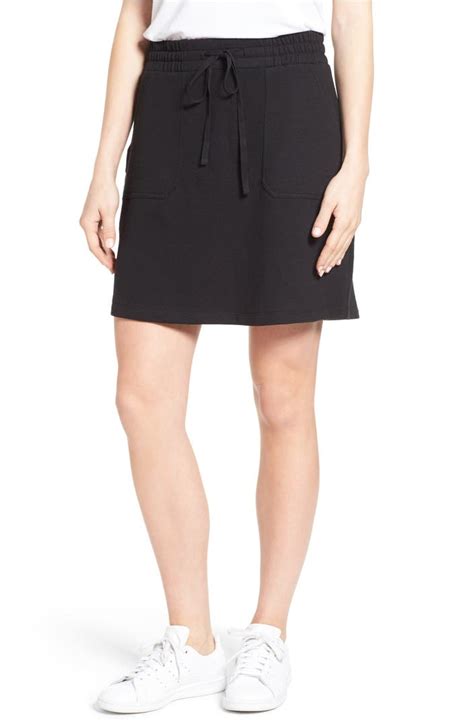 Caslon® Drawstring Waist French Terry Skirt Regular And Petite Nordstrom