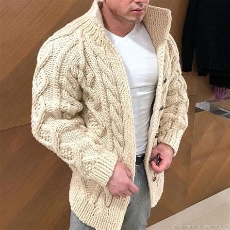 Winter Thick Men S Knitted Sweater Jacket Long Sleeve Cardigan Wool Full Zipper Male Plus Size