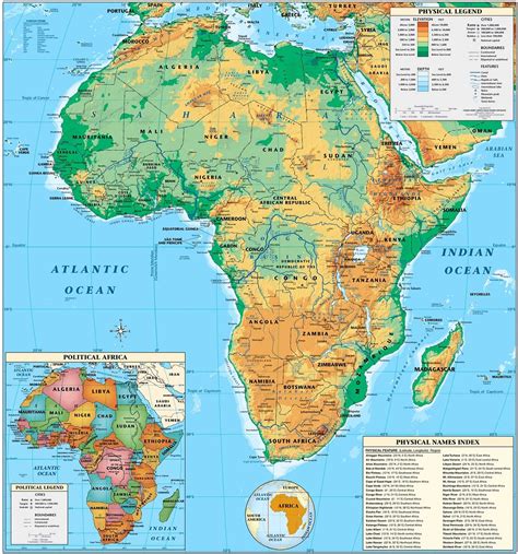 Mapas Físicos Da África