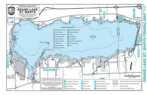 Grand Lake St Marys Map Mercer County Pinterest