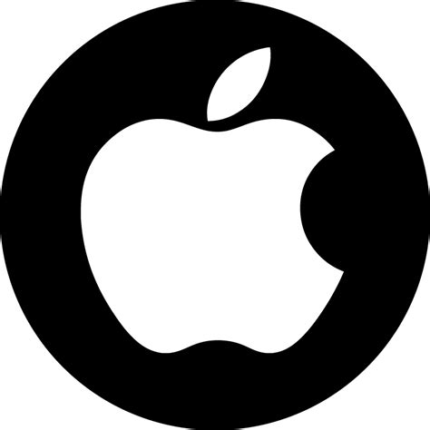 Download Round Black White Apple Logo Png Image For Free