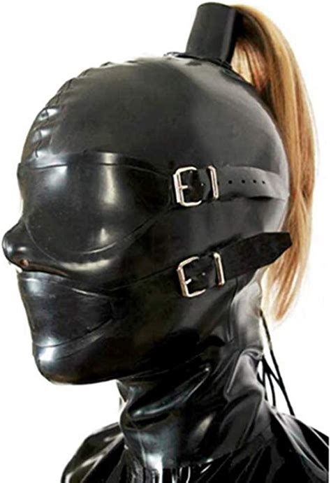 Amazon Com Latex Mask Rubber Full Enclosure Hood Unisex For Party