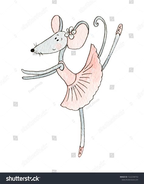 Cute Cartoon Mouse Ballerina Pink Tutu 스톡 일러스트 1522238753 Shutterstock