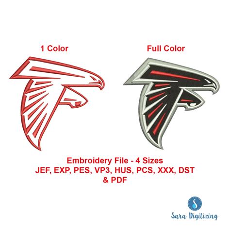 Falcons Logo Machine Embroidery Design Nlf Football Logo Etsy