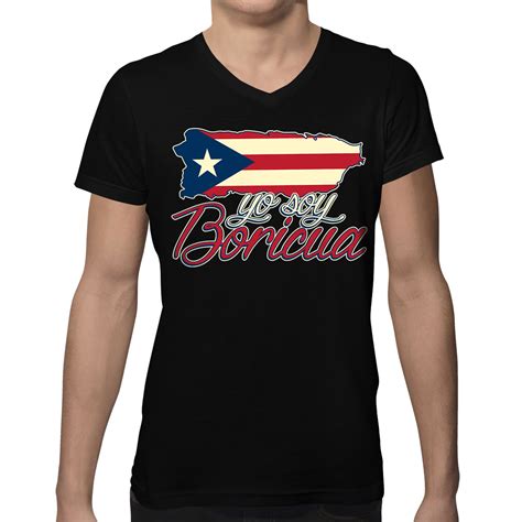 Yo Soy Boricua Puerto Rican Pride Borinquen Country Flag Men S V Neck T Shirt 10 95 Picclick
