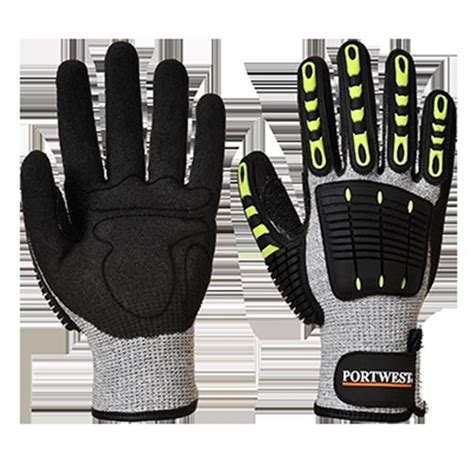 Portwest A722 Durable Anti Impact Cut Resistant Glove Greyblack