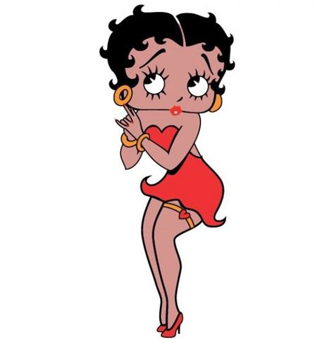 Cartoon Betty Boop With Red Dress Black Betty Boop Betty Boop Art