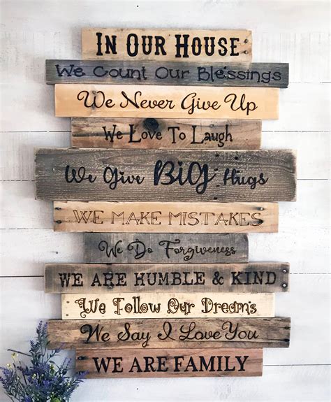 Family Rules SignIn Our HouseWe Do FamilyLarge Wood Wall | Etsy ...