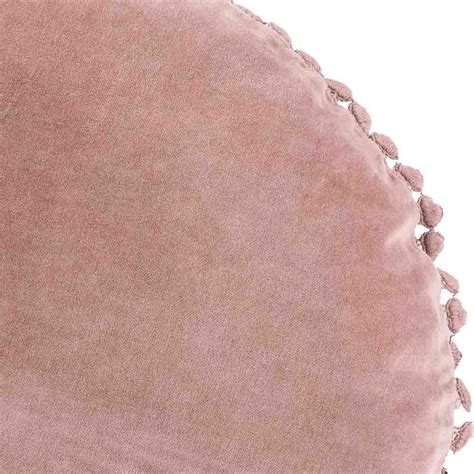 Dusky Pink Velvet Cushion With Heart Trim Round 45cm In 2020 Velvet
