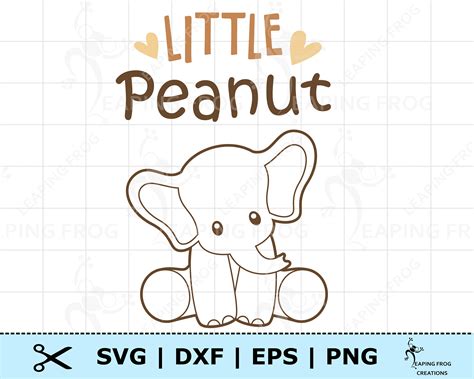 Elephant Svg Png Little Peanut 2 Versions Cricut Cut Etsy