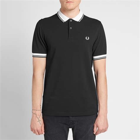 Fred Perry Contrast Rib Polo Black End Us