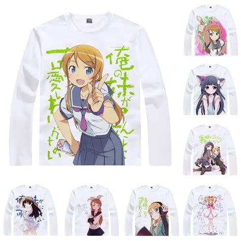 Coolprint Anime Shirt Oreimo Ore No Imoto T Shirts Long Kirino Kosaka Kyosuke Ruri Goko Kuroneko