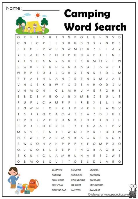 Printable Camping Word Search