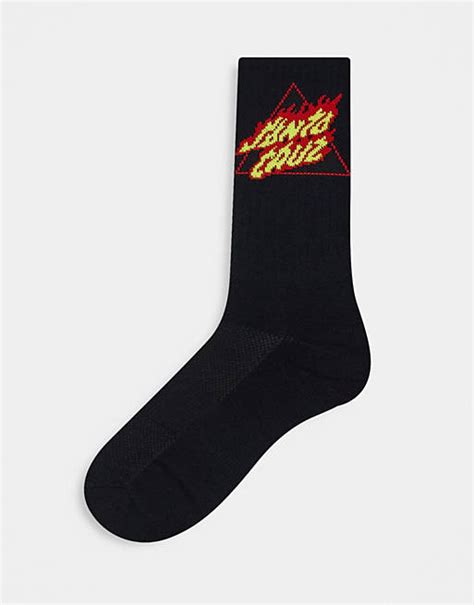 Santa Cruz Flamed Socks In Black Asos