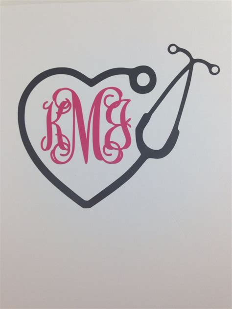 Monogram Nurse Decal Nurse Or Doctor Stethoscope By Bellacuttery