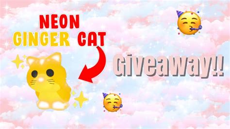 Neon Ginger Cat Giveaway Adopt Me Youtube