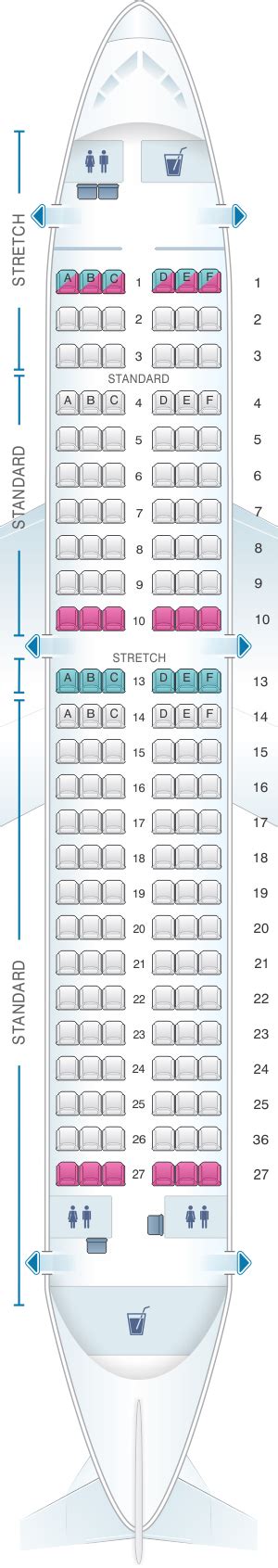 Seat Map Frontier Airlines Airbus A319 150pax Seatmaestro