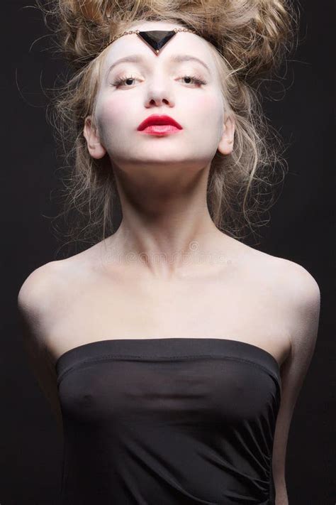 Beautiful Girl In Sheer Black Dress Stock Image Image Of Bright Lips 132925255