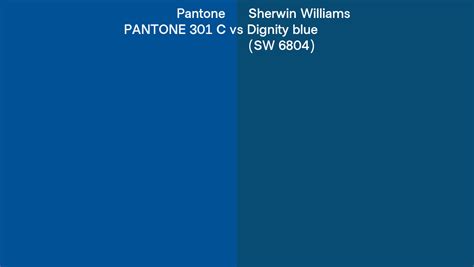 Pantone 301 C Vs Sherwin Williams Dignity Blue Sw 6804 Side By Side