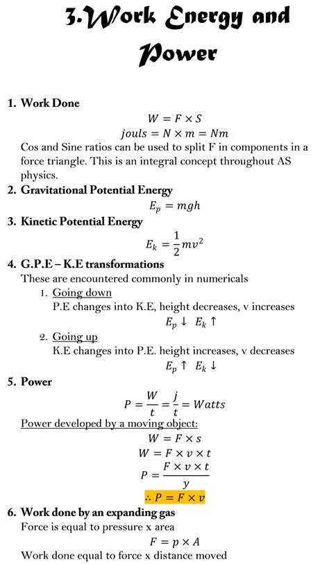 As Level Physics Formula Sheet Hubpages Momentum Physics Power