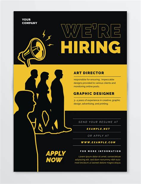 We Are Hiring Flyer Design Recruitment Poster Design Graphic Design