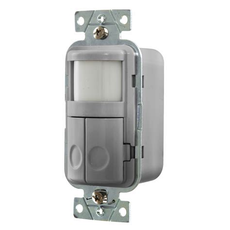 Occupancy Sensor Passive Infrared 2 Circuit With Night Light Gray
