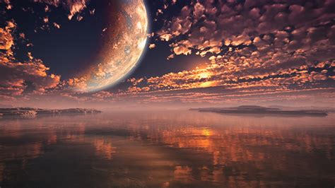 2560x1440 Moon Clouds Sunset Landscape 5k 1440p Resolution Hd 4k