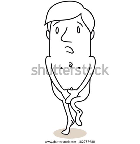 Illustration Monochrome Cartoon Character Naked Man Stock Illustration Shutterstock
