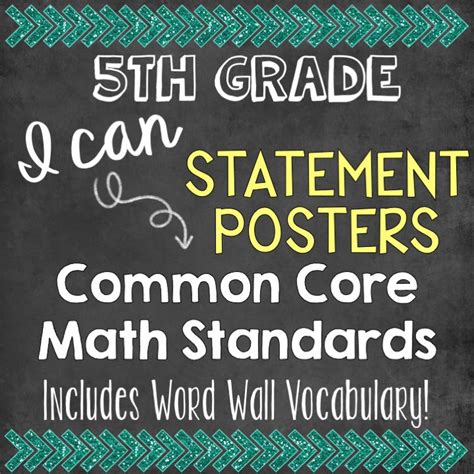 5th Grade I Can Statements Math Common Core Standards I Can