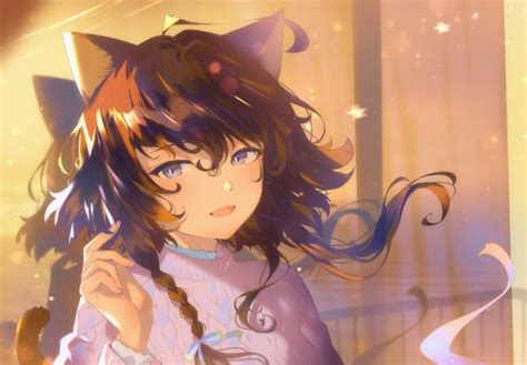 Download 3916x2725 Anime Cat Girl Animal Ears Nekomimi