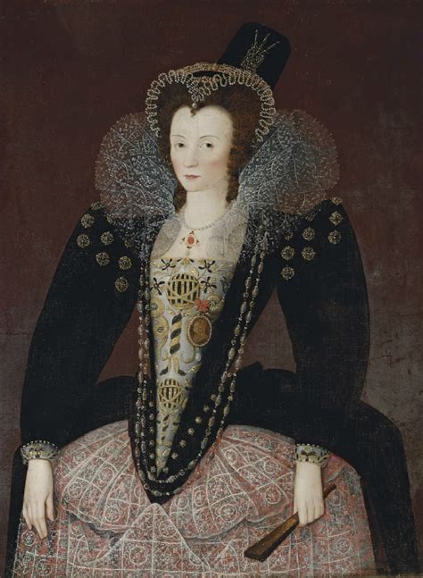 1590s Lady, traditionally identified as Lady Denman in a black velvet ...
