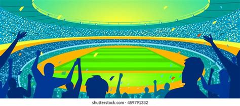 Colorful Stadium Crowd Vector Illustration Stock Vector Royalty Free
