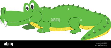 Cute Cartoon Alligator Vector Illustration Stock Vector Image And Art Alamy