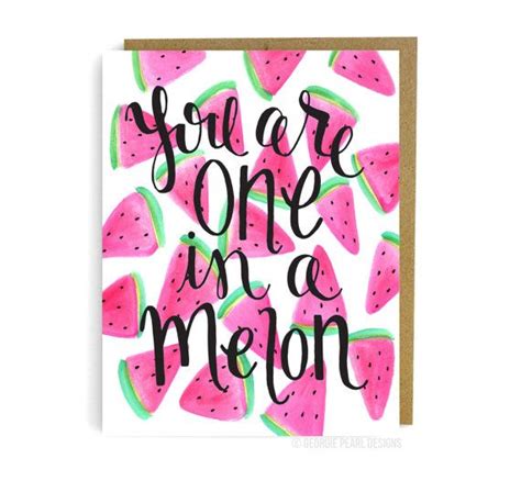 You Are One In A Melon Watermelon Friendship Die Cut Card Paper Paper