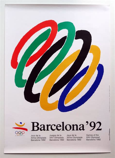 Olympic Poster From Barcelona 1992 Summer Games By Onésimo Etsy Carteles Vintage Juegos De