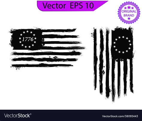 Betsy Ross 1776 13 Stars Distressed Us Flag Vector Image