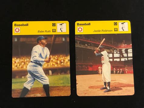 Lot 2 1977 Sportscaster Baseball Card Babe Ruth And Jackie Robinson