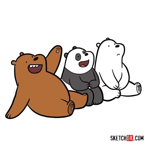 how to draw all three bears together we bare bears step by step drawing tutorials bare
