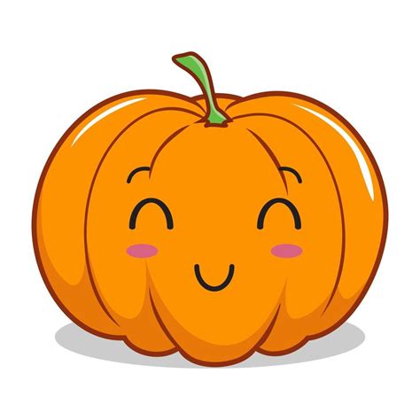 Pumpkin Cartoon Kawaii Mascot Cute Pumpkin Halloween Illustrations