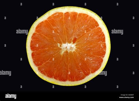Cross Section Of An Orange Stock Photo Alamy